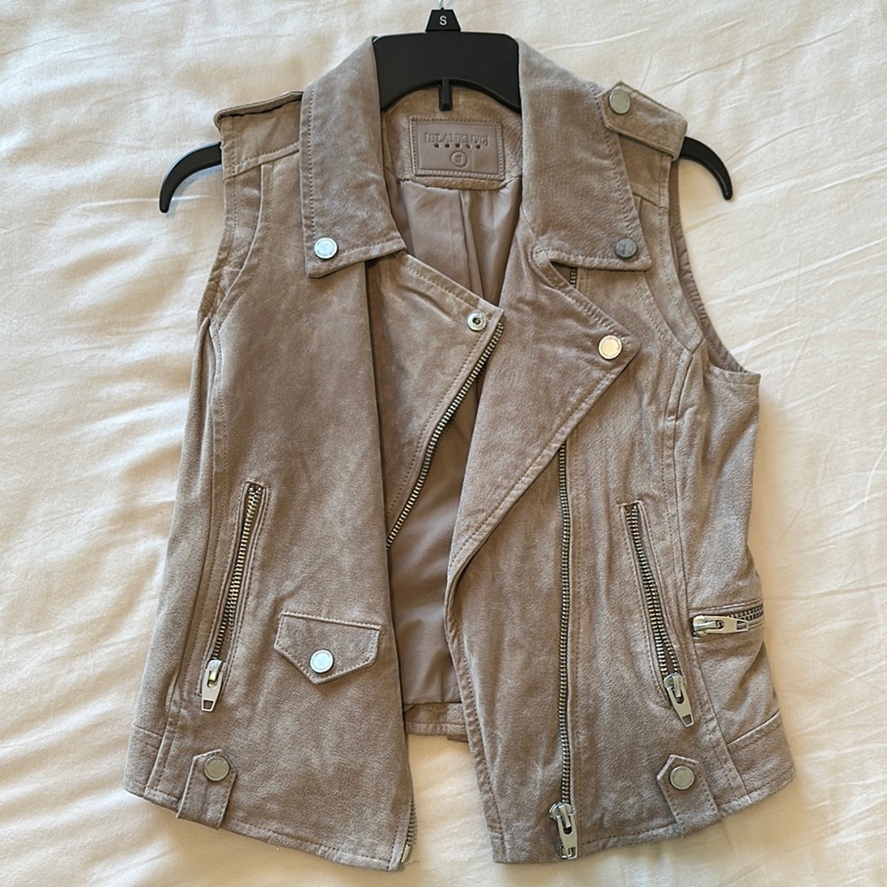 BlancNyc Tan Suede Sleeveless Jacket